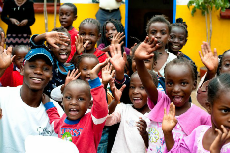 Children at community outreach